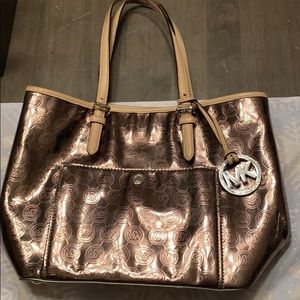 Michael Kors metallic gold shoulder bag